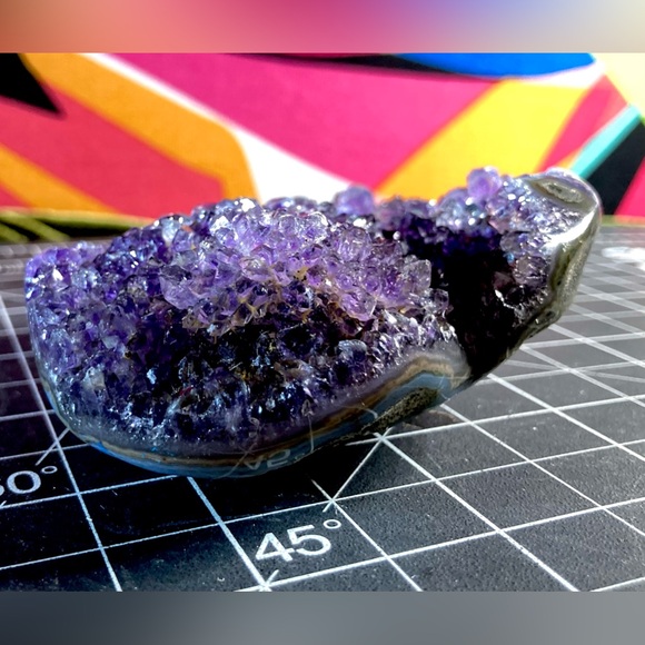 170G Heart Shaped Amethyst Cluster Gem Stone - Picture 8 of 14